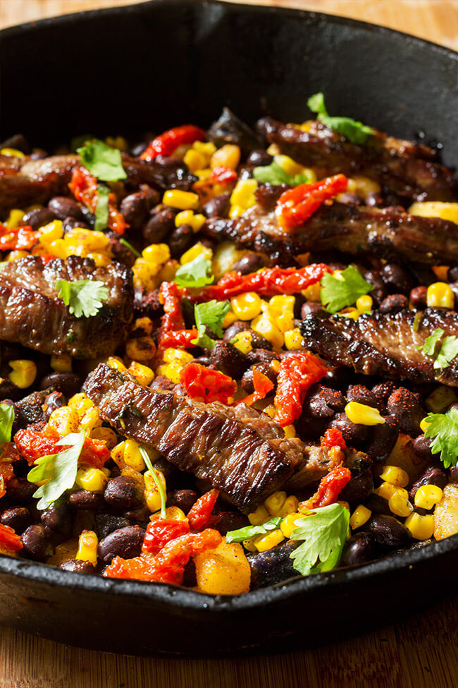 Southwest steak skillet hash is an awesome way to use pantry staple in a dish. It is a little spicy, a little creamy, a little tangy and a whole lot of yum. Super easy and extremely customizable.