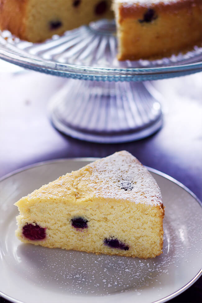 This lemon berry cornmeal cake recipe is the perfect in every way. It is moist, flavorful and light. 