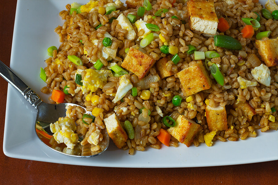 This super easy tofu barley fried rice is a flavorful, filling and can be prepared in 20 mins. That's faster than take out, not to mention more nutritious.