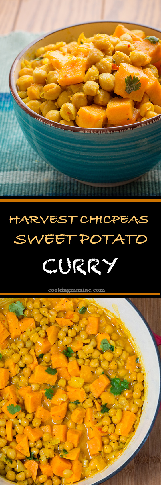 Harvest chickpea and sweet potato Curry is Simple, comforting, warming, and nutritious. Make it today and see why I almost ate the whole pot by myself.