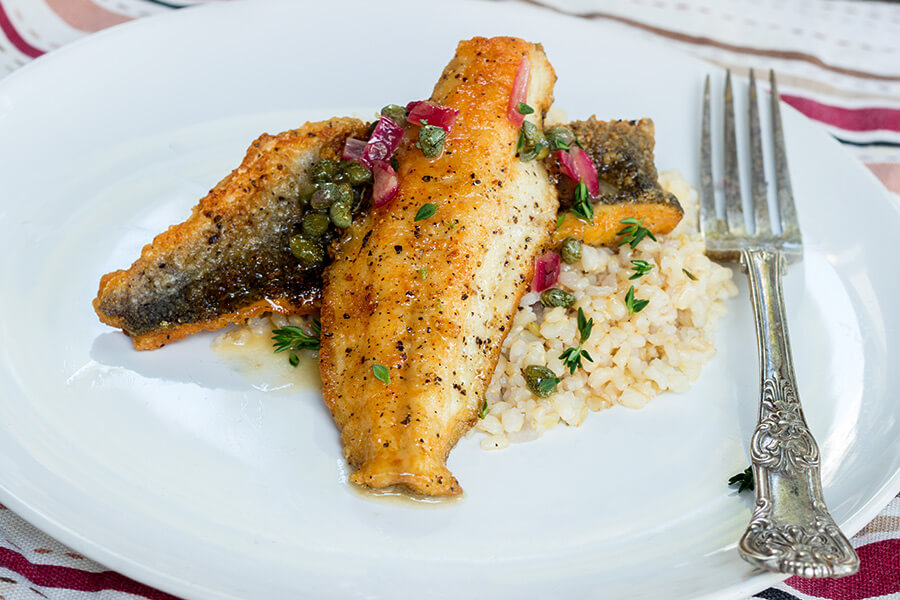 This super easy pan-fried sea bass recipe is perfect for an easy week night dinner. 