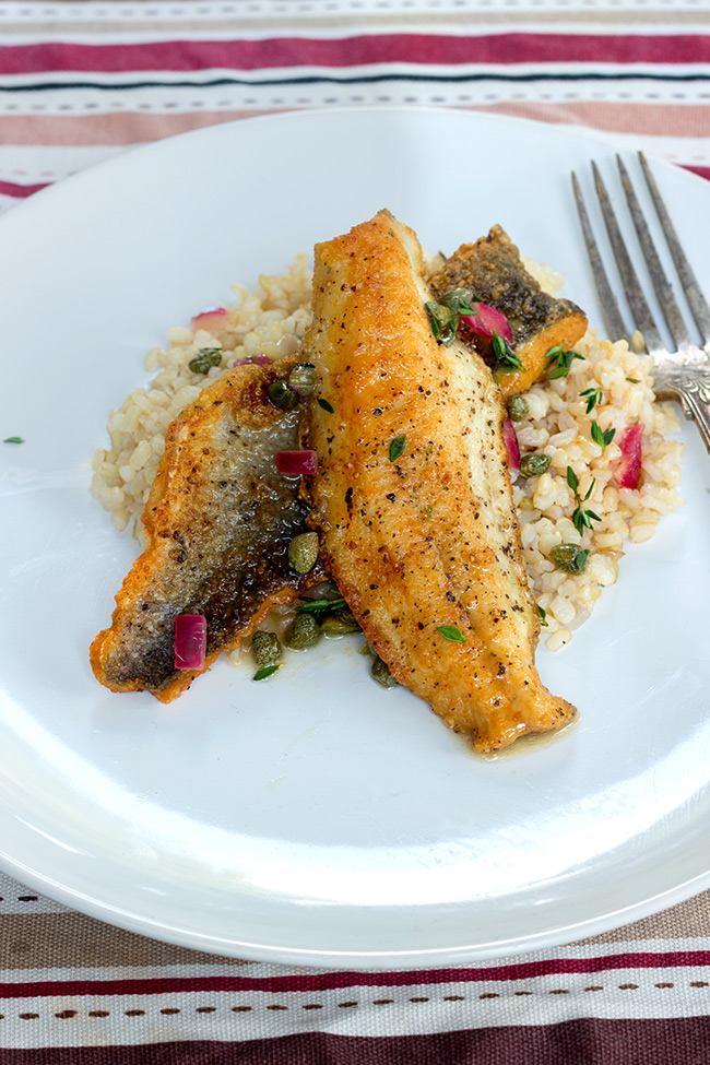 This super easy pan-fried sea bass recipe is perfect for an easy week night dinner. 