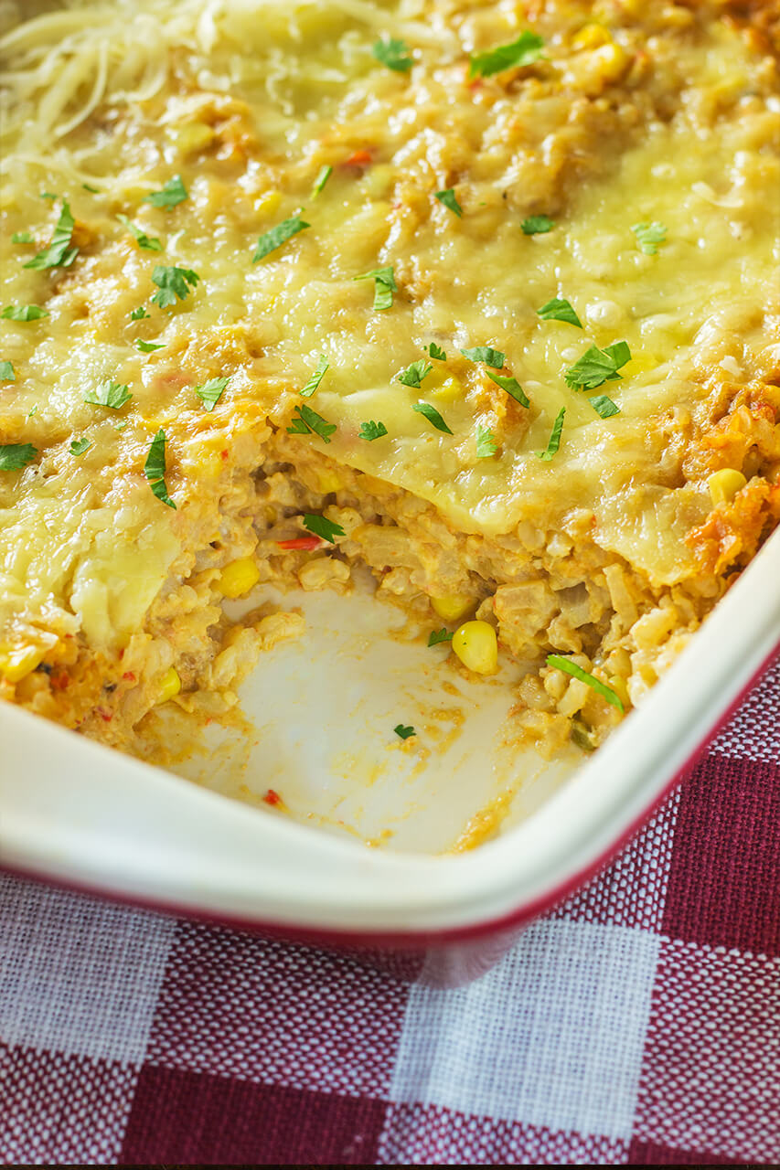 I love that this corn and rice casserole has some pretty basic ingredients: rice, corn, corn soup and a bit of cream cheese. Make it tonight and enjoy it forever.