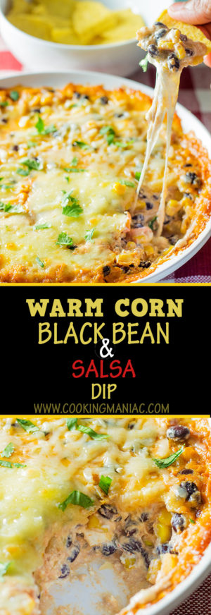 Warm Corn Black bean and Salsa Dip - Cooking Maniac