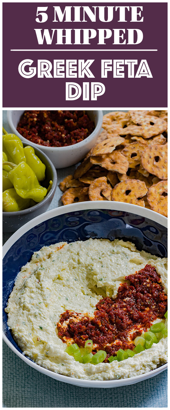 This Whipped Greek Feta Dip recipe is tang, a tad spicy and incredibly cream. It packs a punch to any chip or sandwich