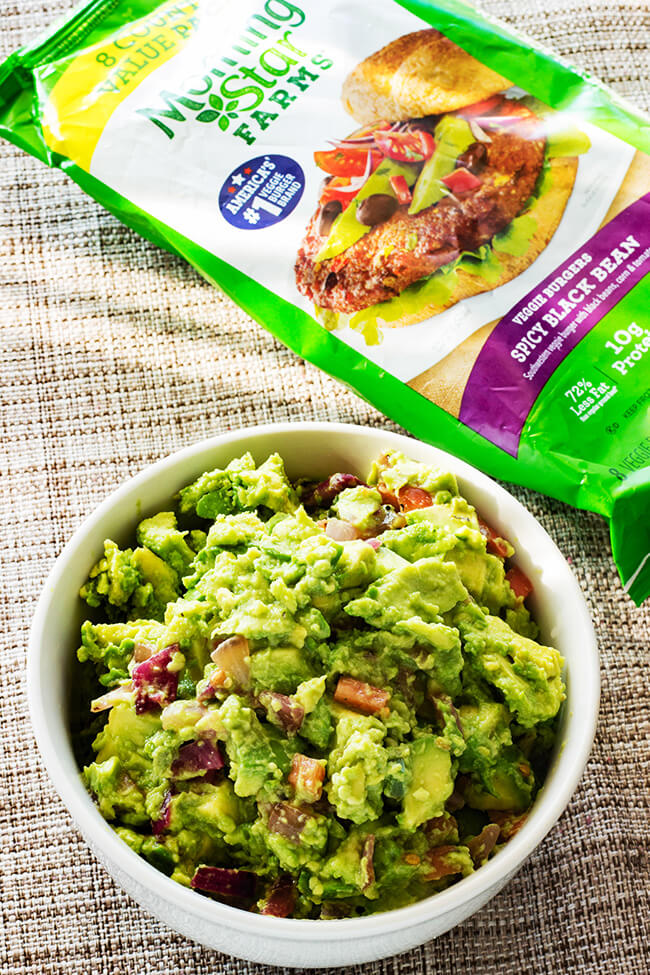 This super easy grilled guacamole recipe is the perfect recipe to top any burger or to eat with chips.