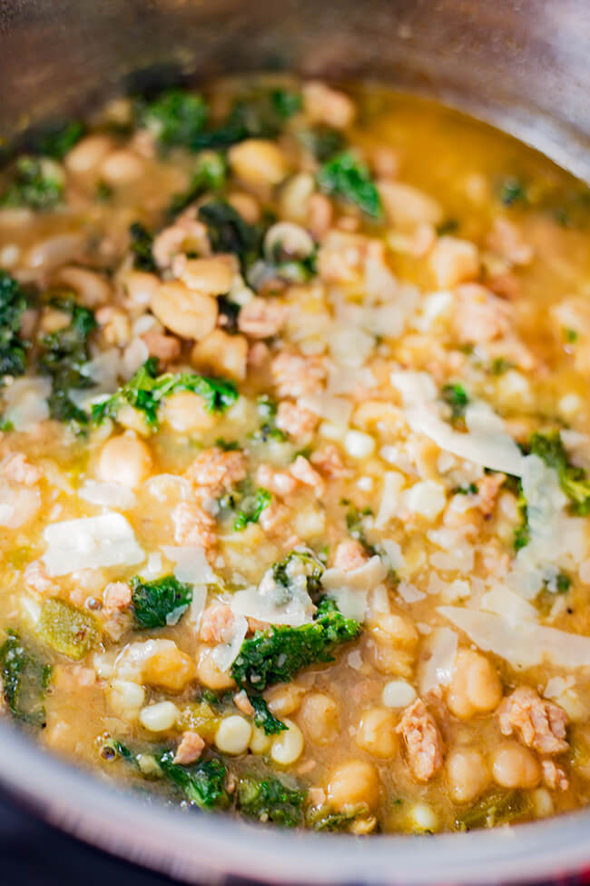This Instant Pot White Bean Chicken Chili is warming, nutritious, filling and delicious. 